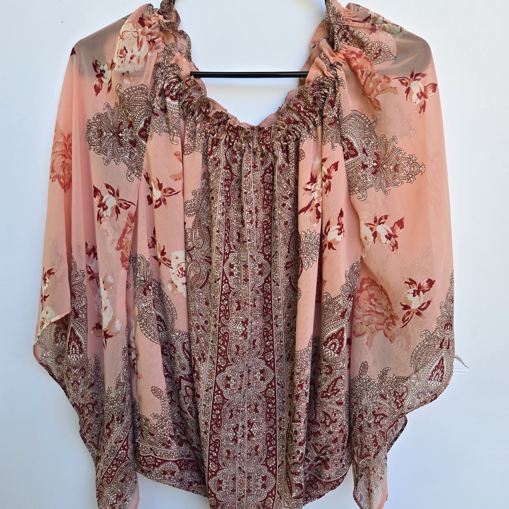 Soho Pink and Brown Floral Blouse